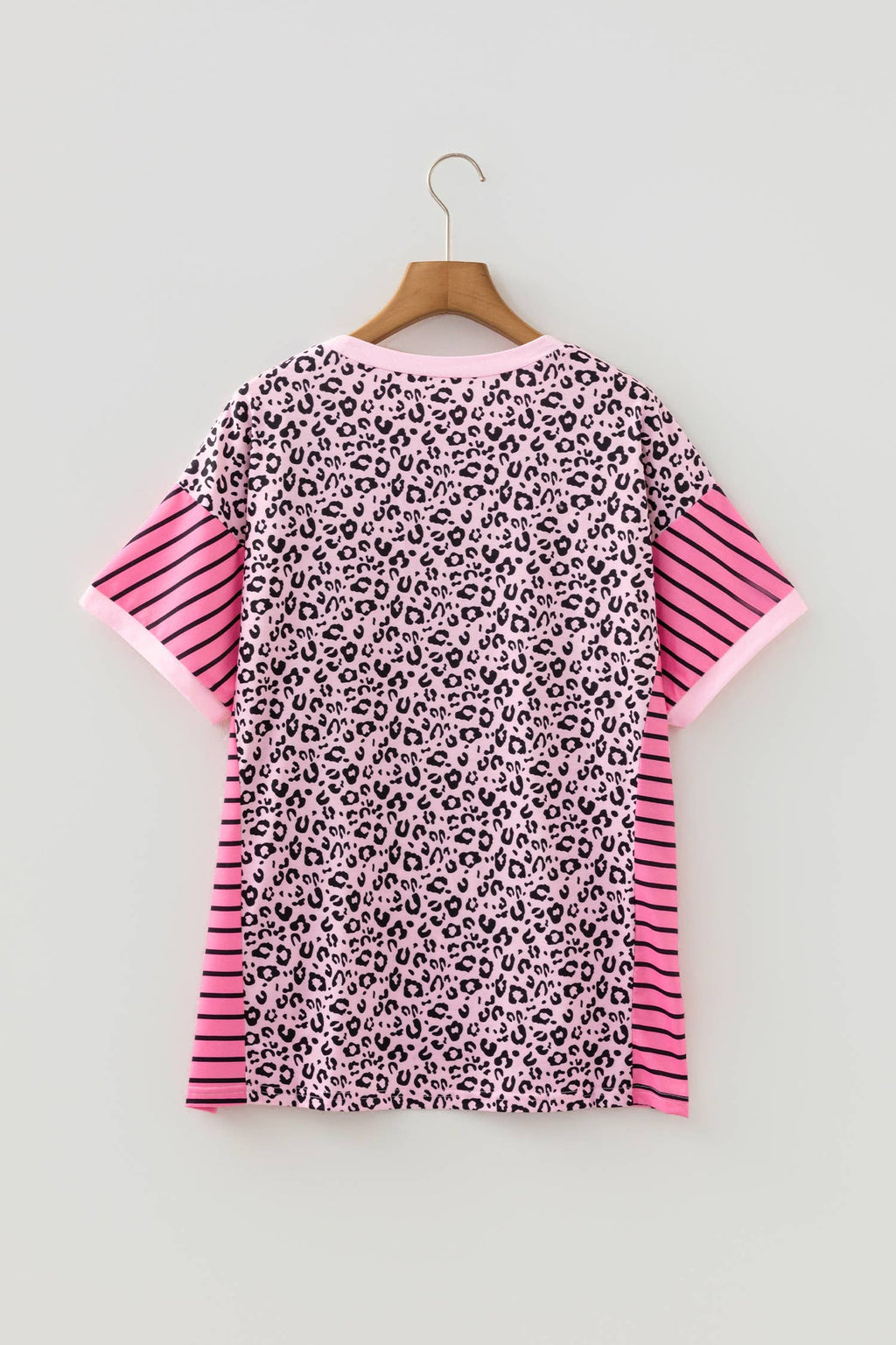Leopard Striped Side Slit Loose SS Top