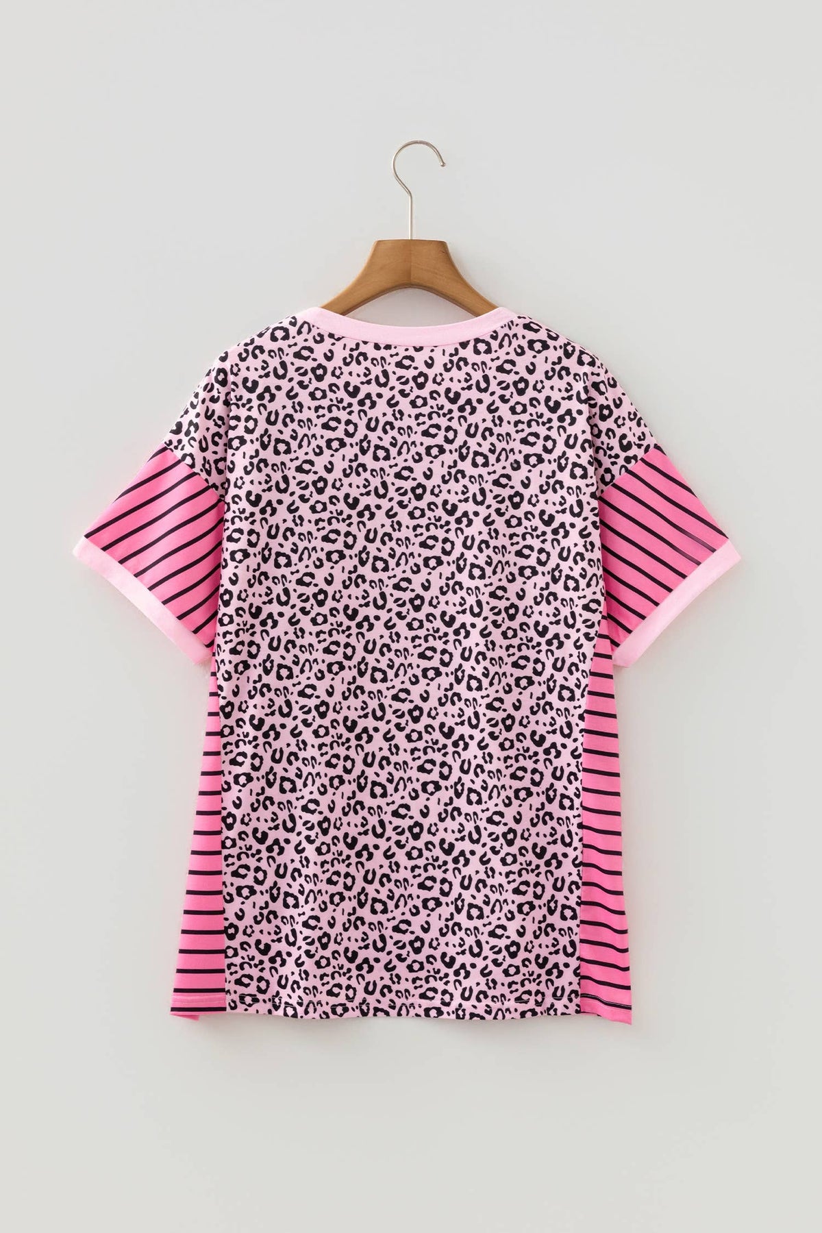 Leopard Striped Side Slit Loose SS Top