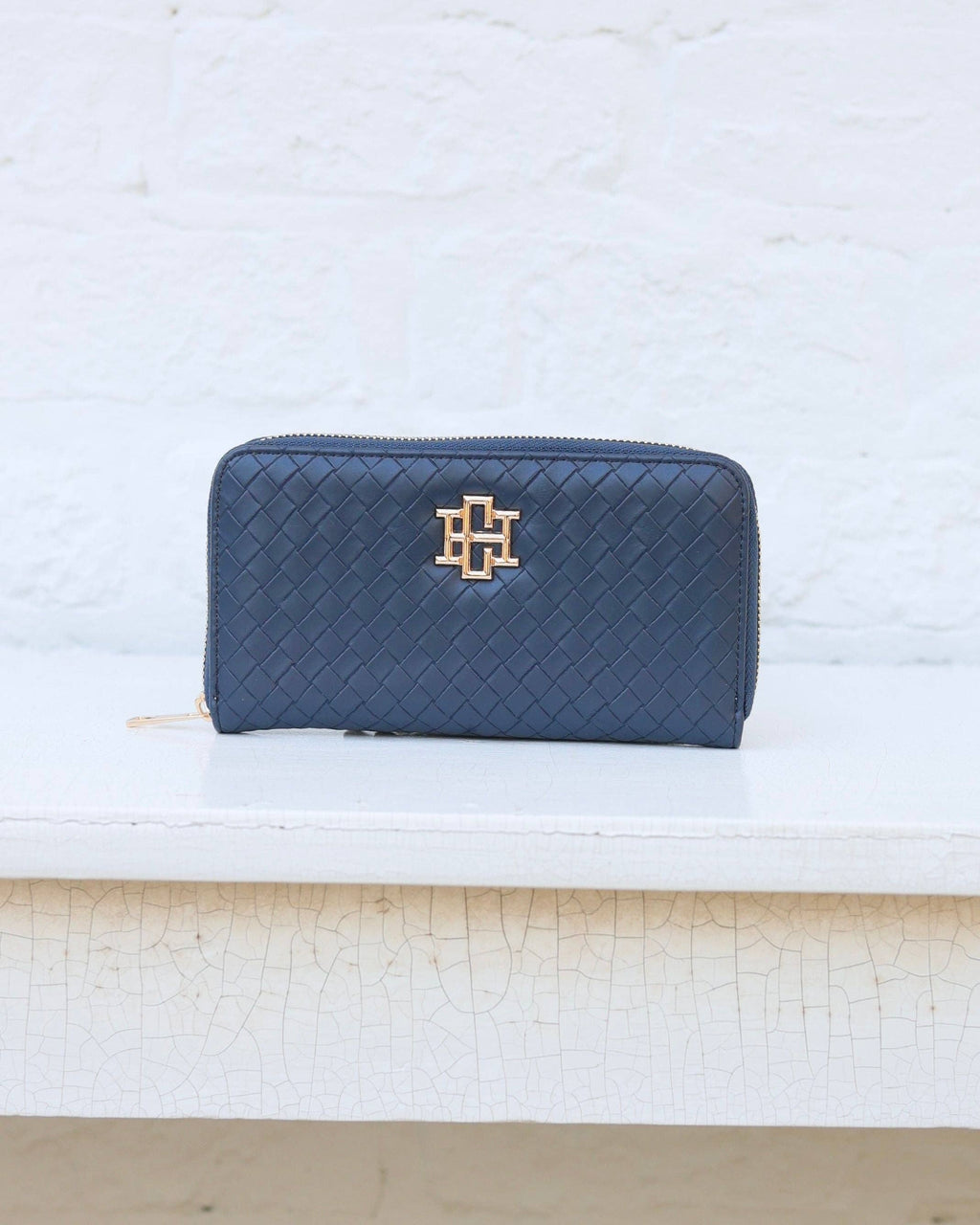 Caroline Hill Penelope Wallet Woven Navy