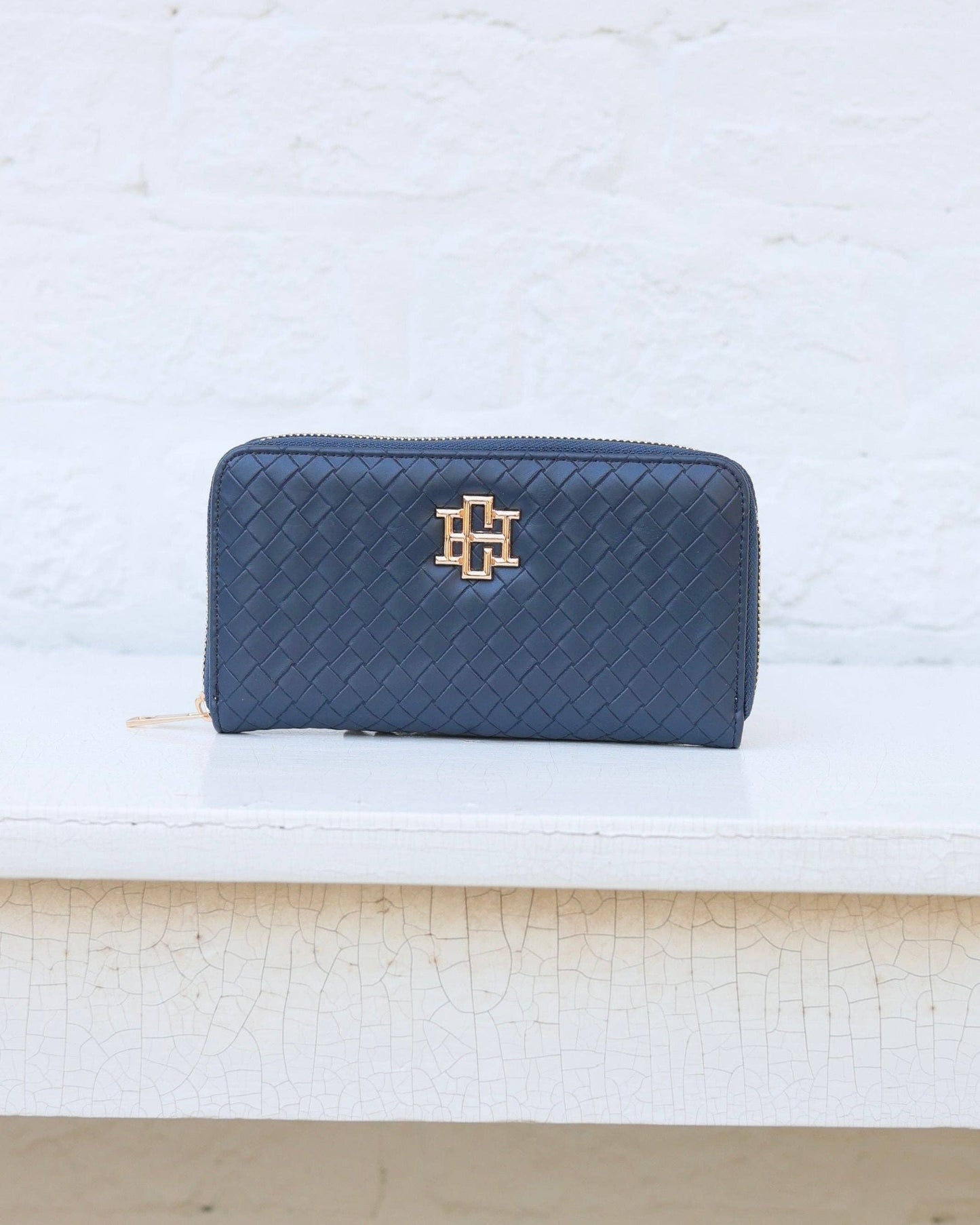 Caroline Hill Penelope Wallet Woven Navy