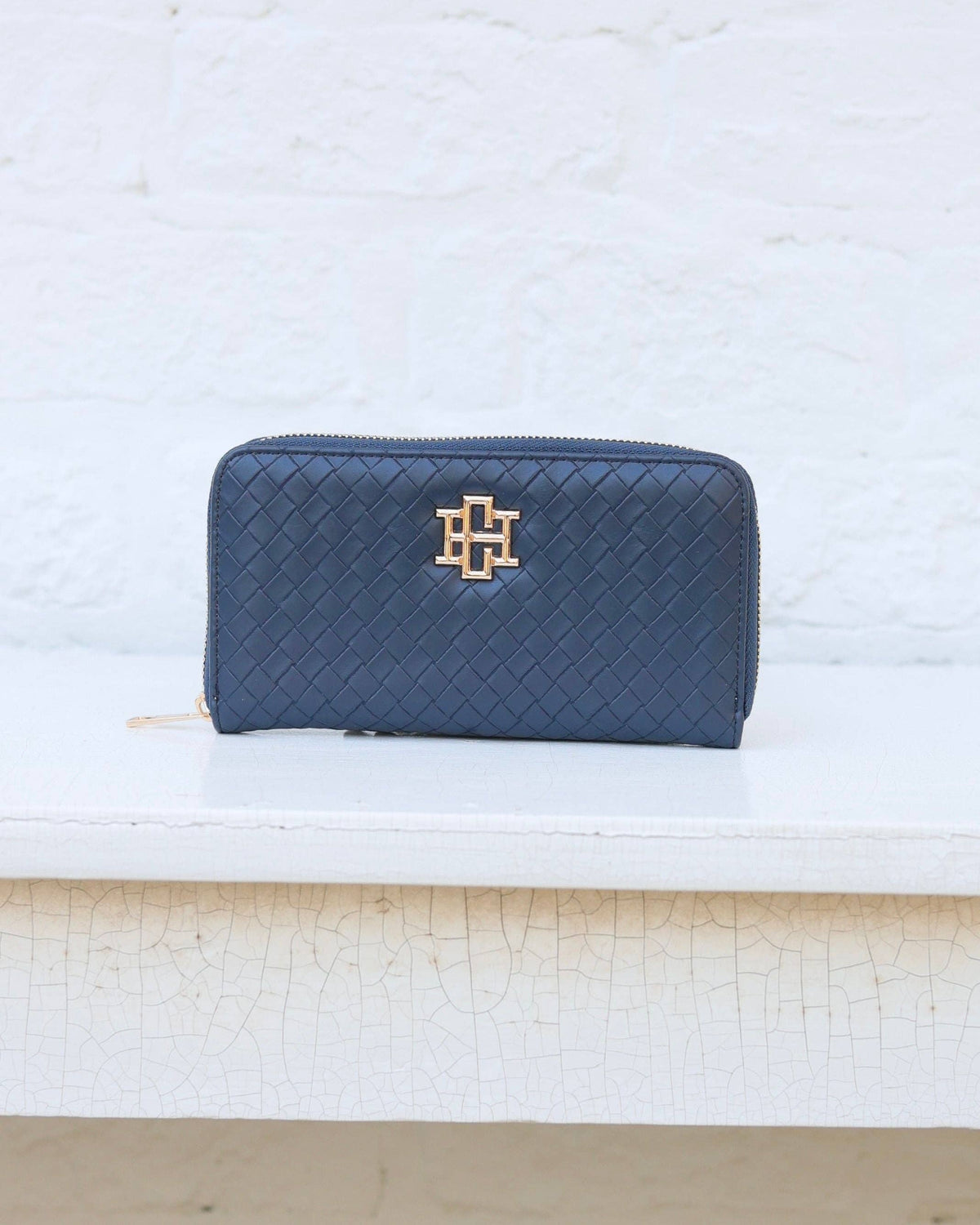 Caroline Hill Penelope Wallet Woven Navy