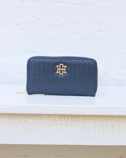 Caroline Hill Penelope Wallet Woven Navy