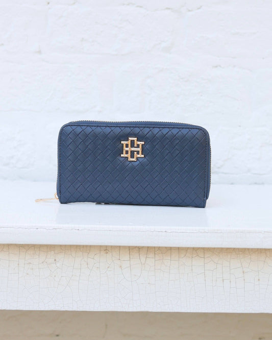 Caroline Hill Penelope Wallet Woven Navy