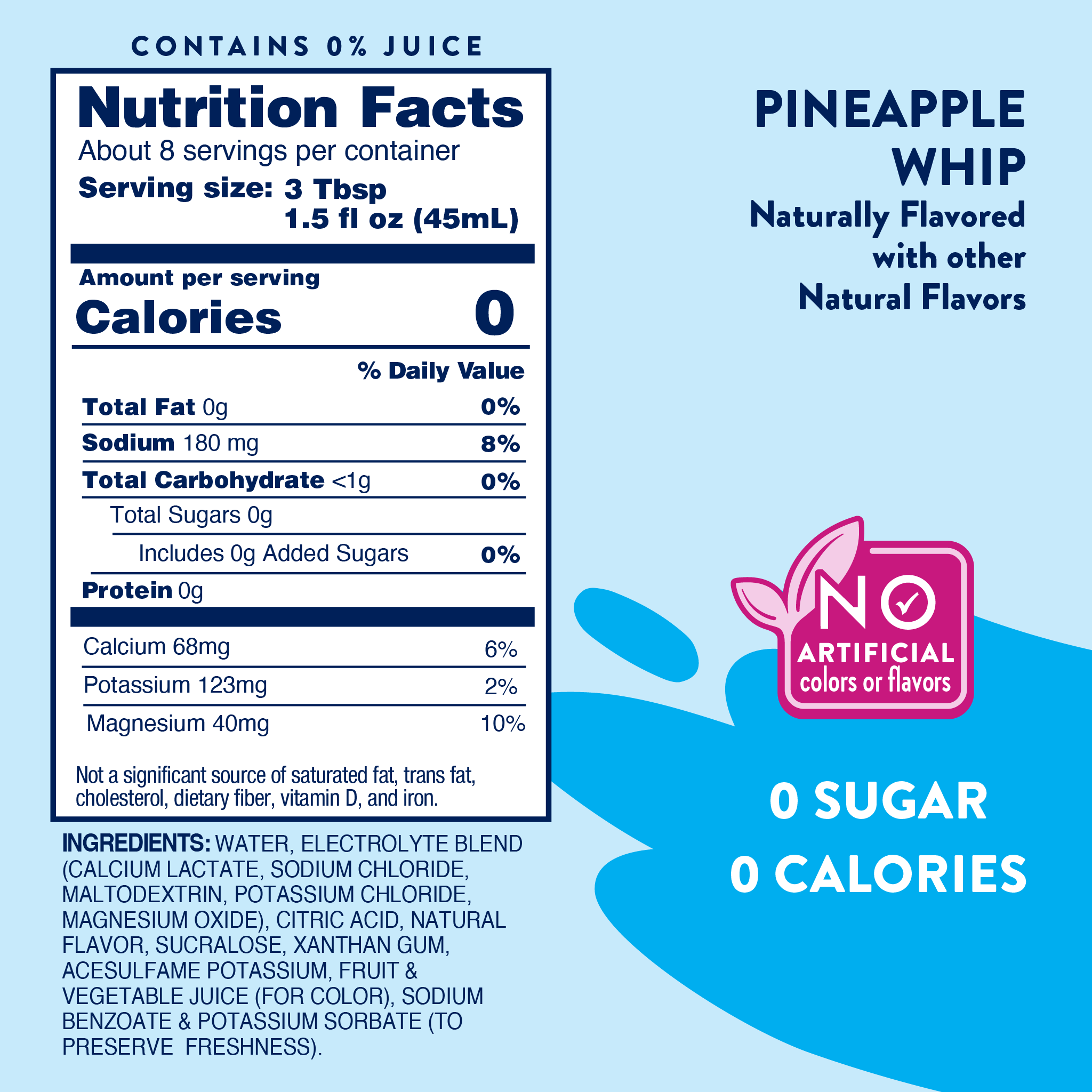 Sugar Free Pineapple Whip Hydration with Electrolytes 375ml