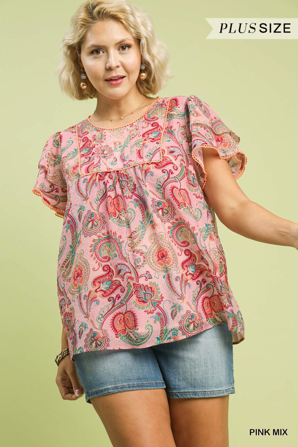 Plus Ruffle Sleeve Top