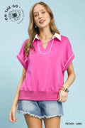 Collared Polo Top Pink