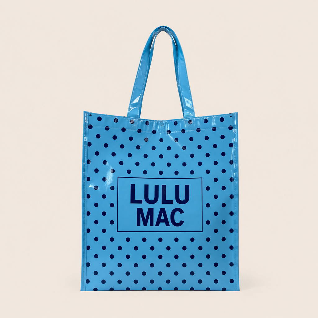 Lulu Mac Tote, Blue/Dk Blue Dots