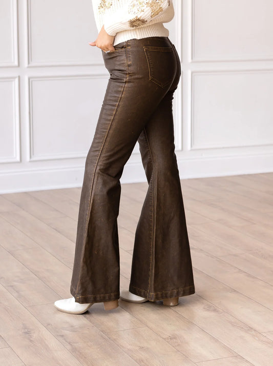 Plus Rustic Leather Bellbottoms