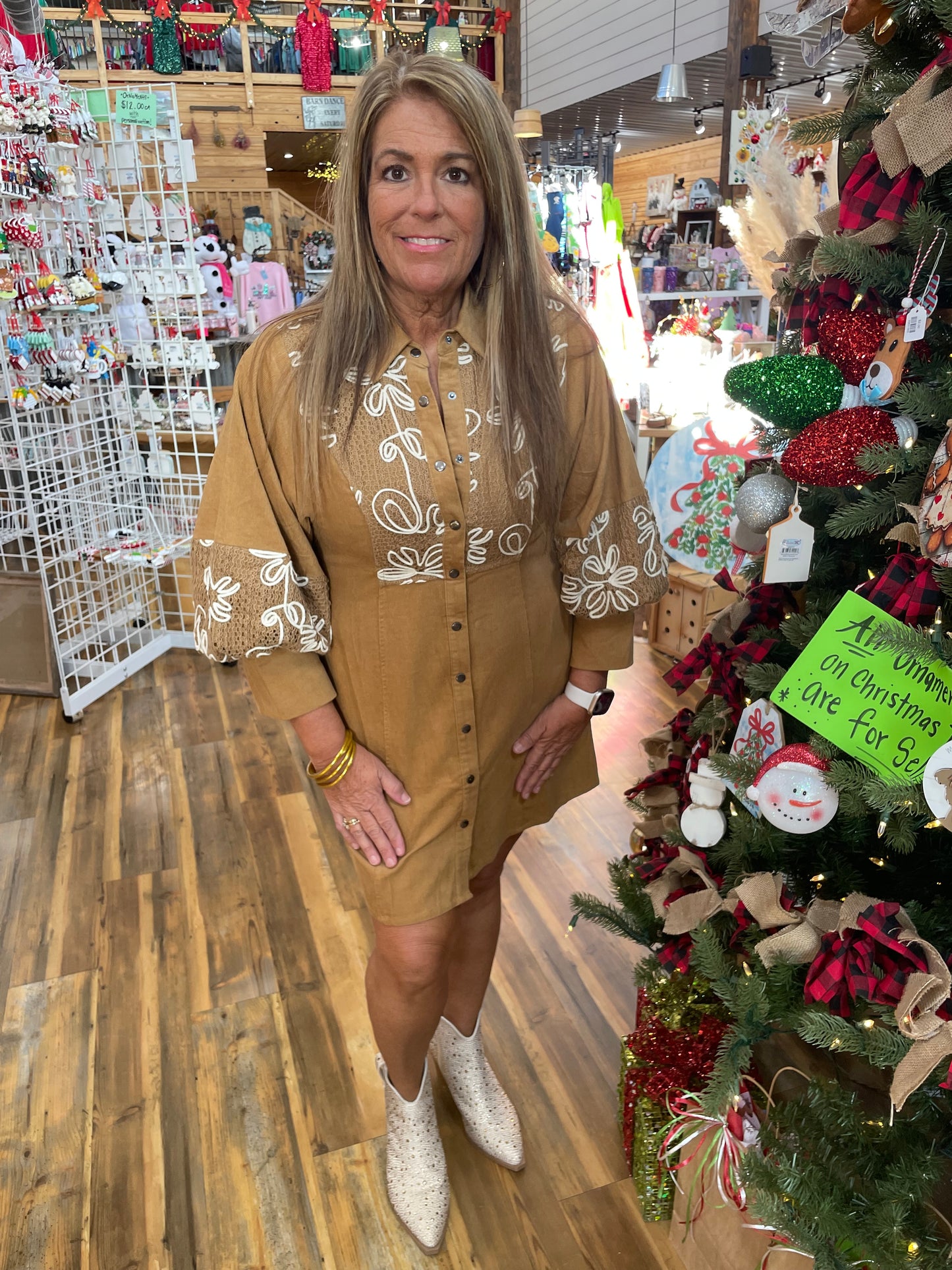 Corduroy Button-up Dress