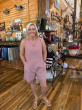 Red Striped Knit Romper