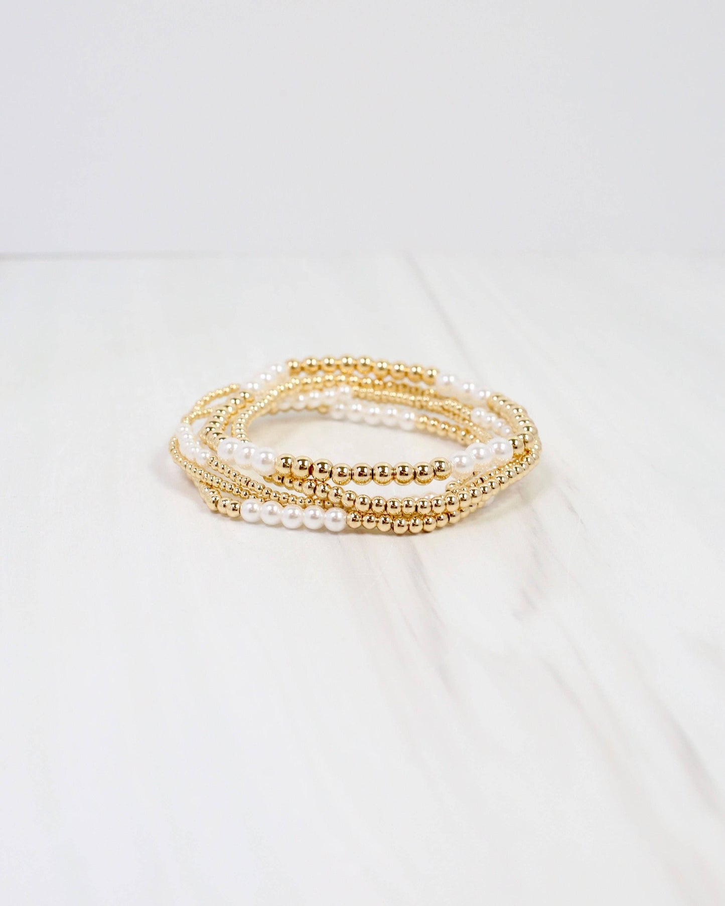 Caroline Hill Pearl Gold Bracelet Set