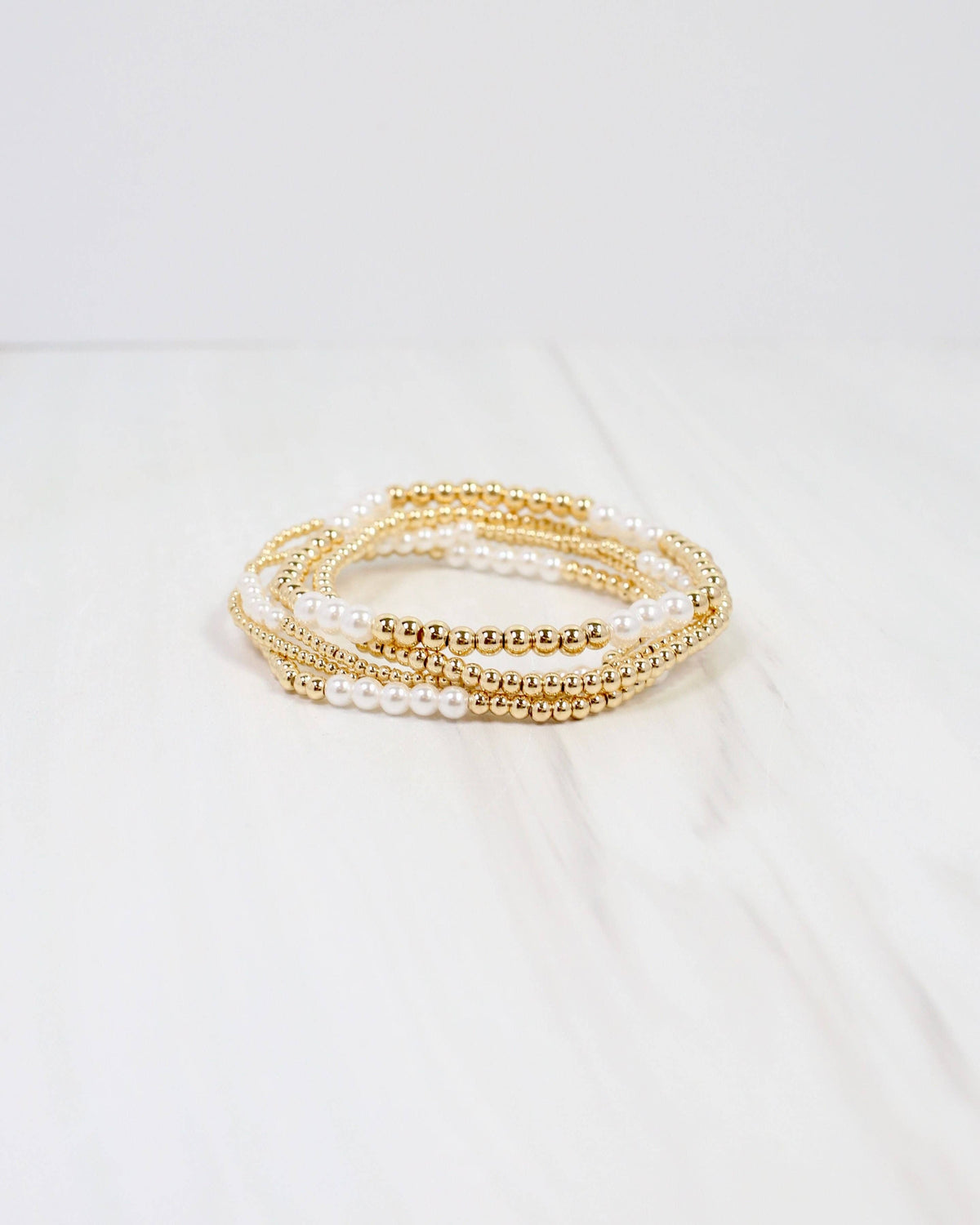 Caroline Hill Pearl Gold Bracelet Set
