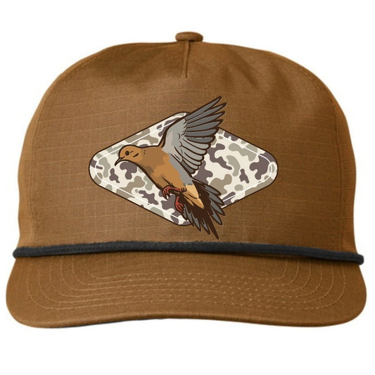 Dove Camo Ripstop Snapback Hat Old Gold