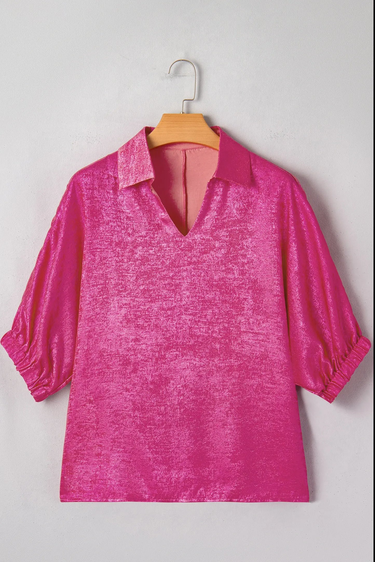 Collared Metallic Top