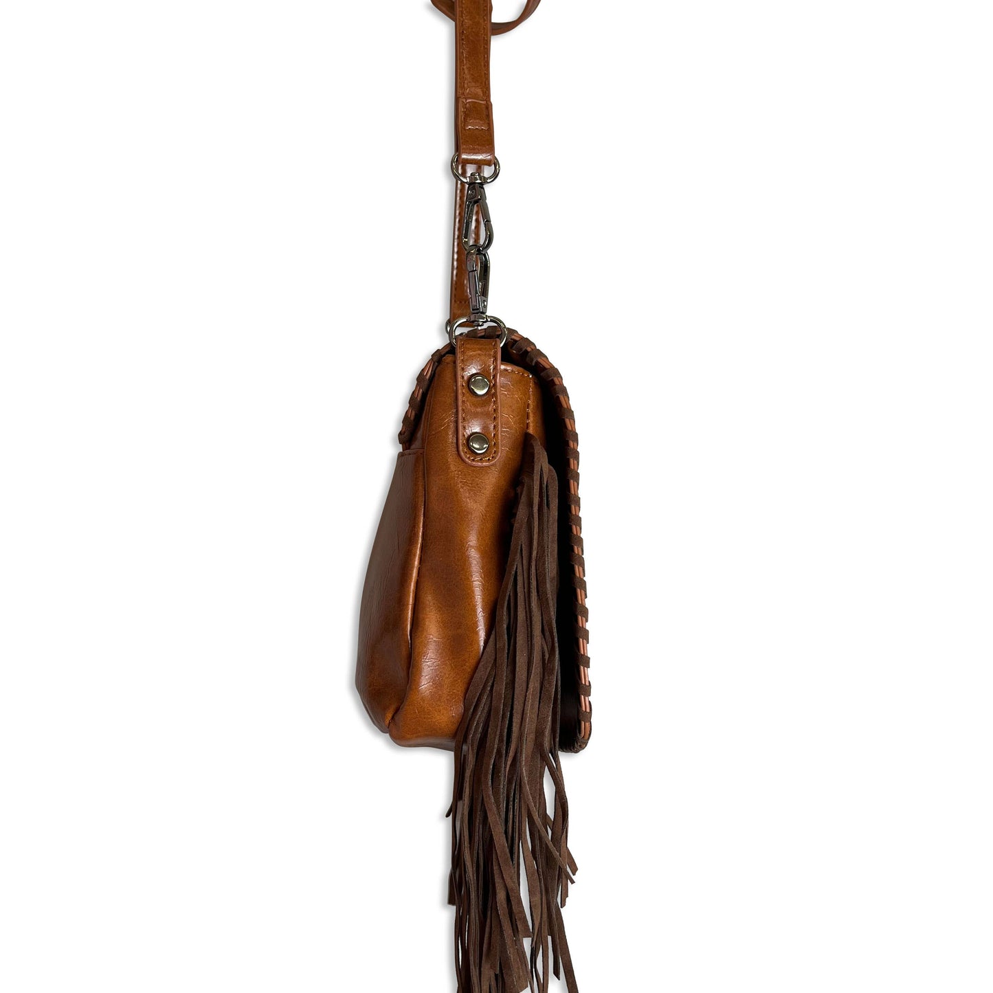 Cowhide Crossbody Bag with Fringe