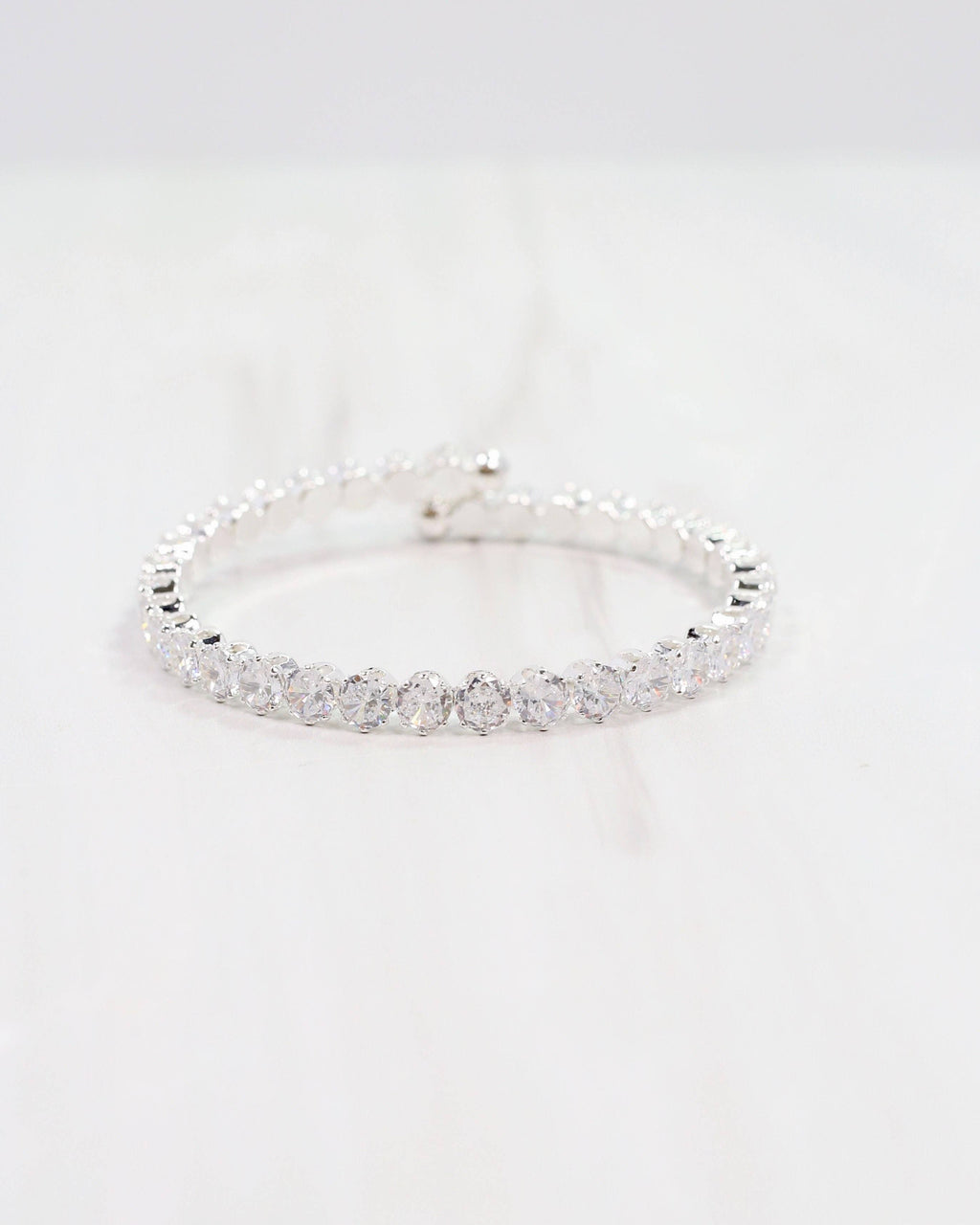 Caroline Hill CZ Cuff Bracelet Silver