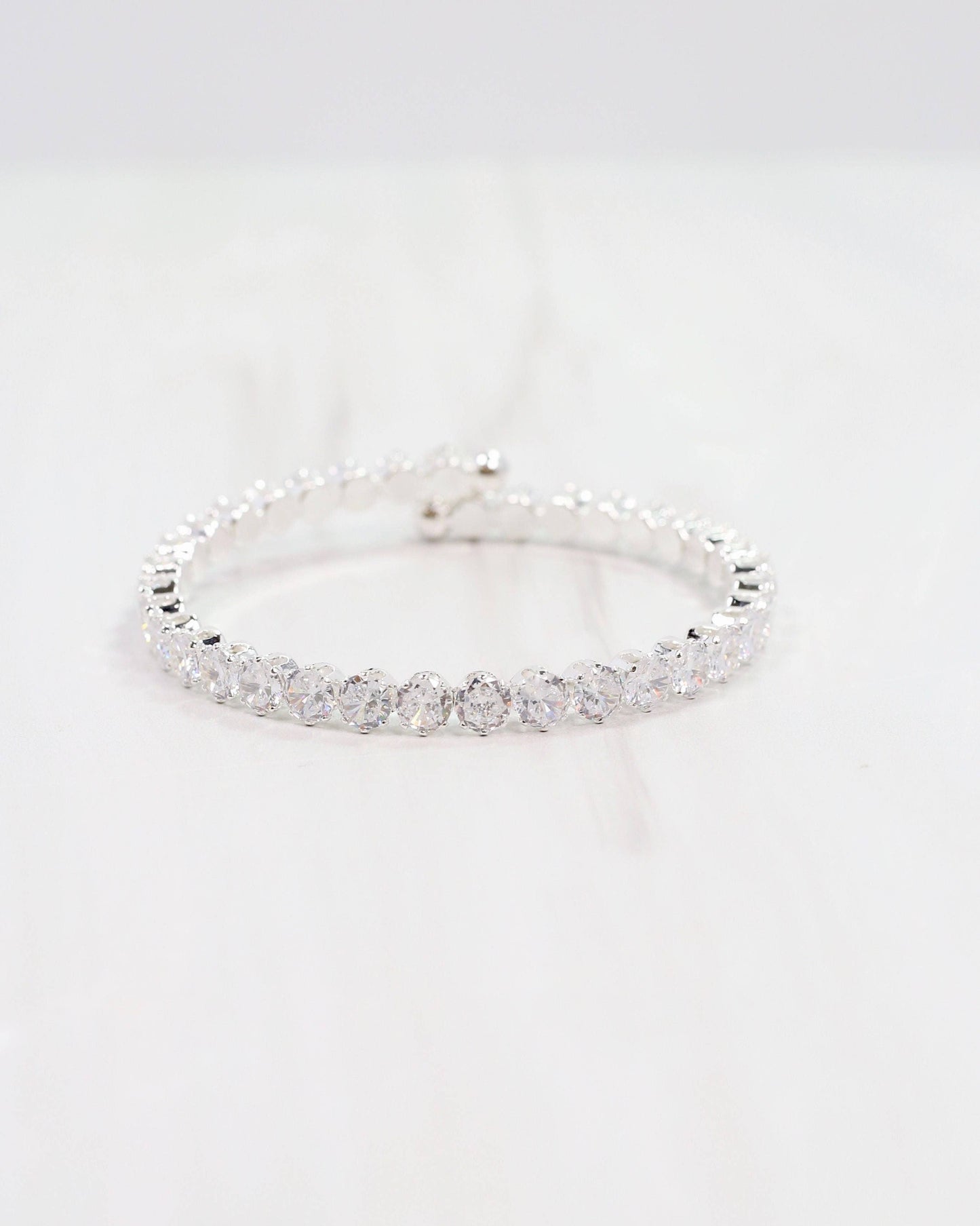 Caroline Hill CZ Cuff Bracelet Silver