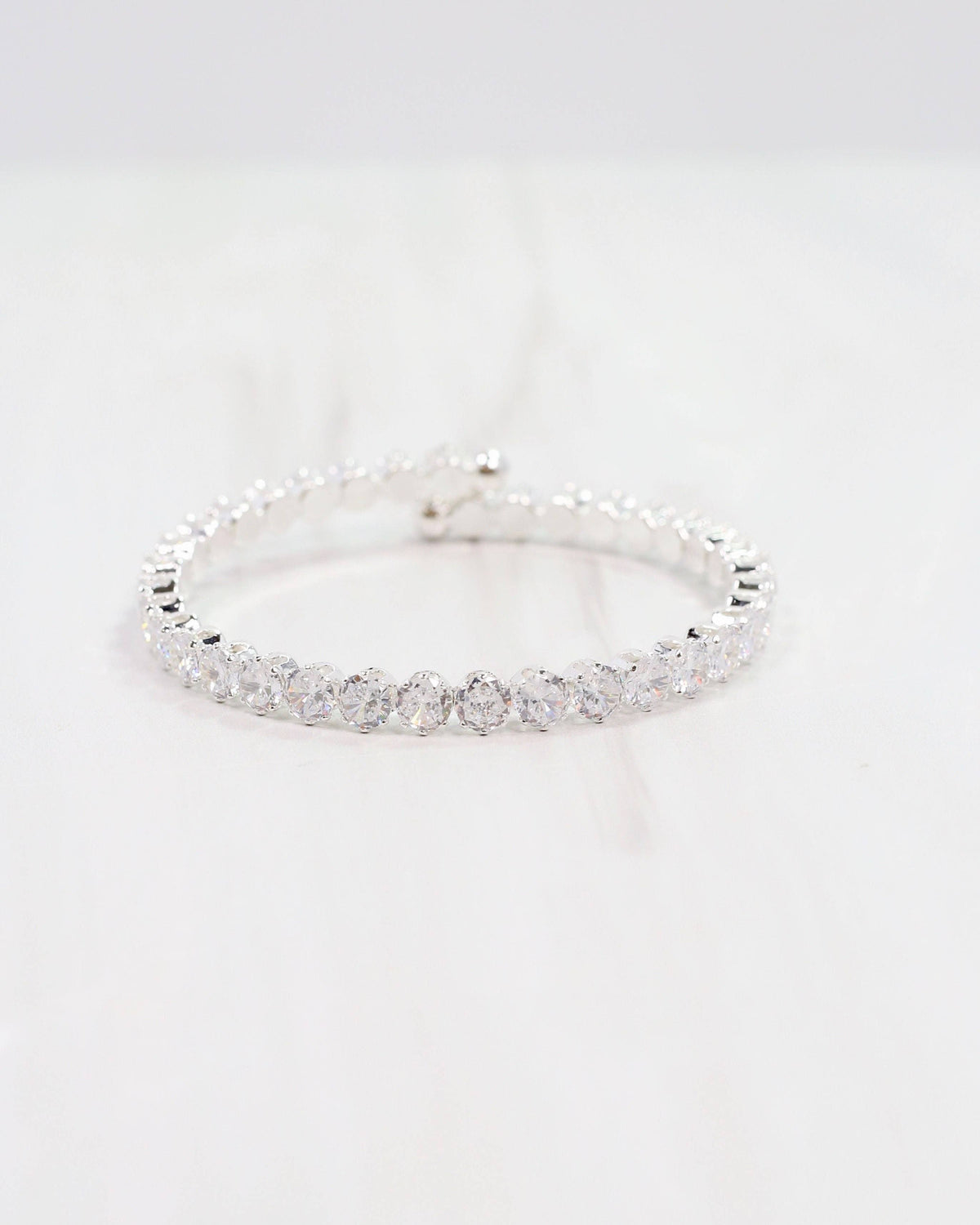 Caroline Hill CZ Cuff Bracelet Silver