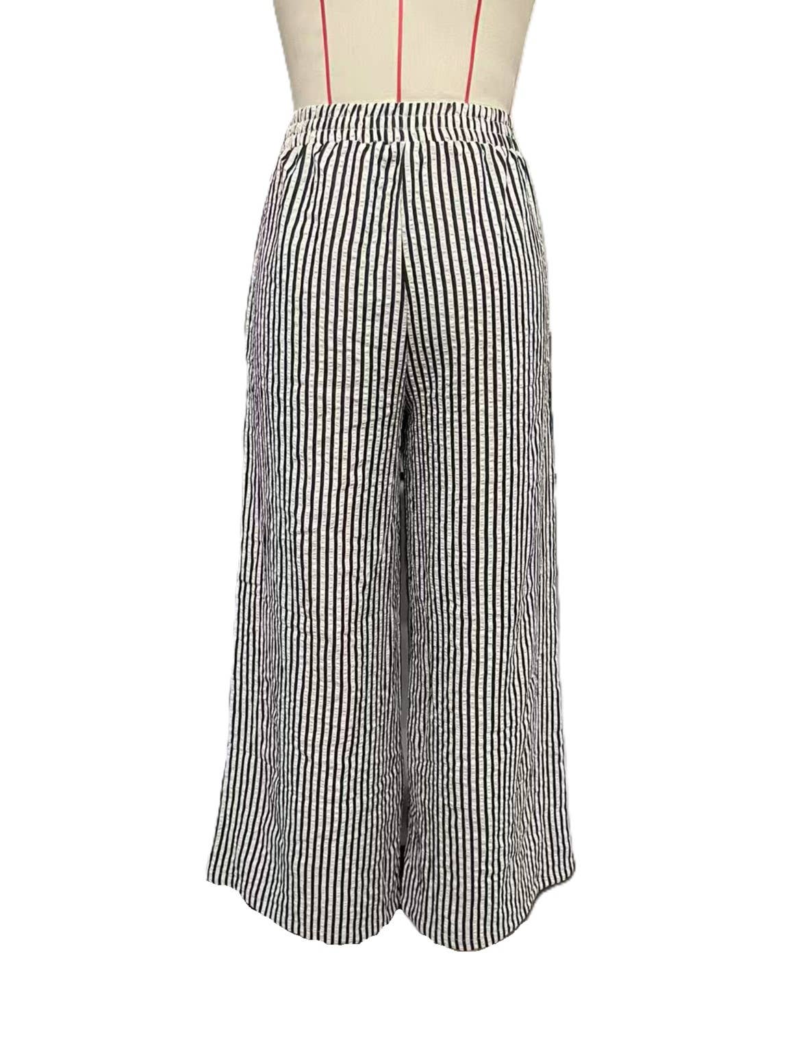 Striped Pants with Pockets Khaki