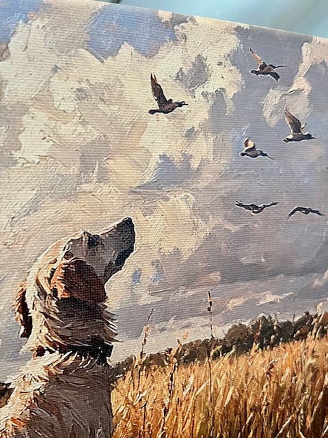 Hunting dog canvas art print, Father's Day gift, bird dog: 10x10