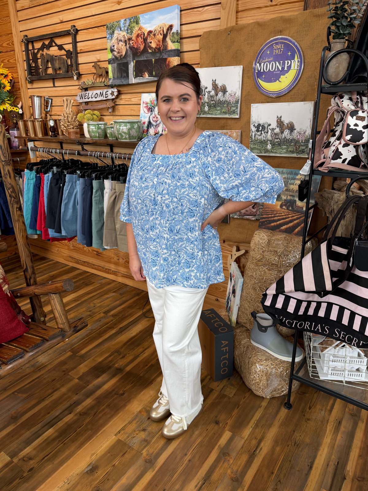 Square Neck Puff Sleeve Top