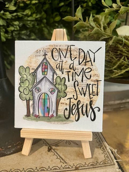 Canvas art print, tabletop decor, Tiered Tray, Christian art