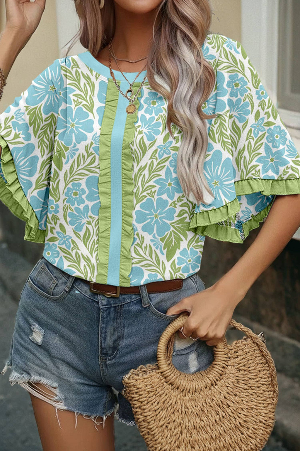 Floral Printed Ruffle Top