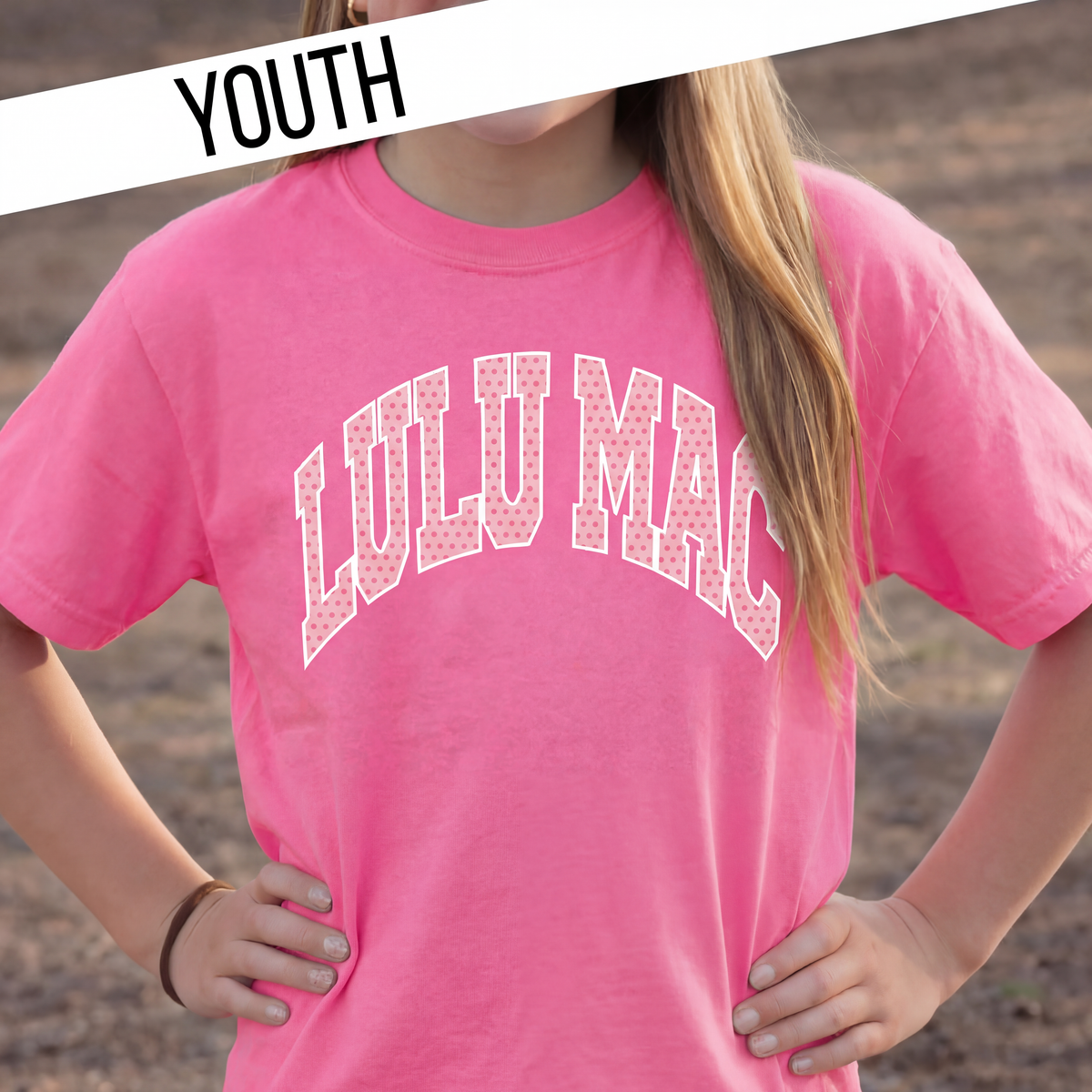 Lulu Mac Kids Dot Neon Pink Tee