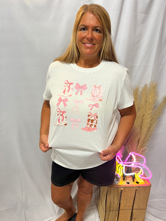 Pink Bow & Boots T-Shirt