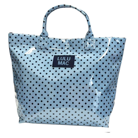 Lulu Mac Tote Bag Lt Blue/Navy Dot