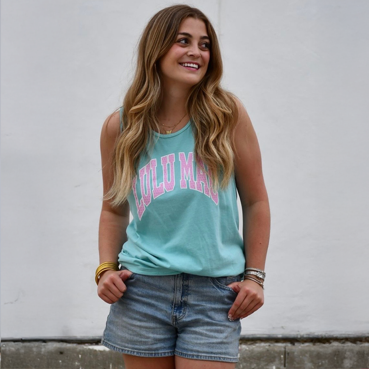 Lulu Mac Polka Dot Chalky Mint Tank