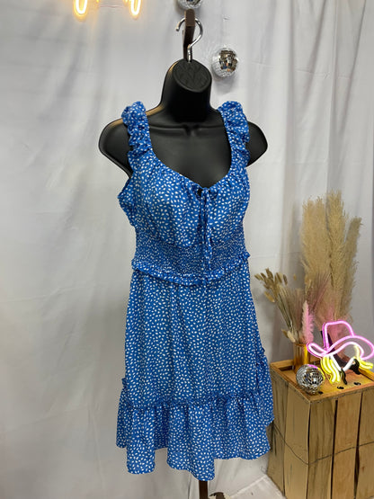 Blue Teardrop Pattern Sundress