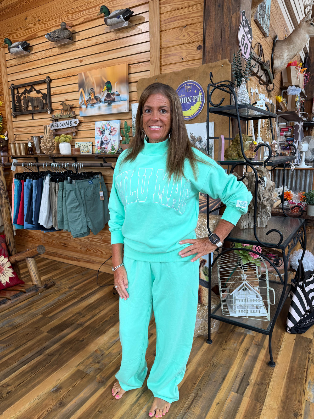 Lulu Mac Mockneck Sweatshirt Seafoam