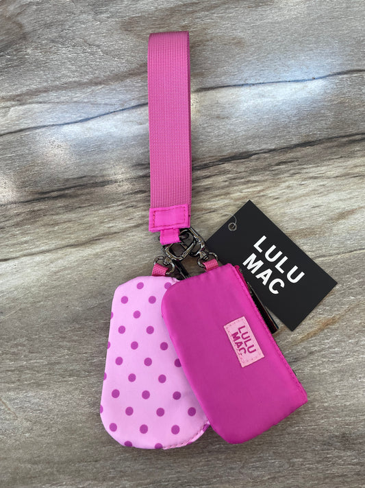 Double Pouch Wristlets Pink Poka Dot