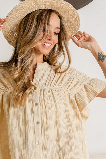 Wrinkle Gauze Top