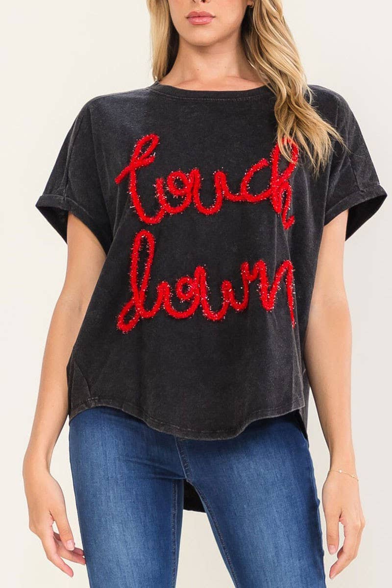 Touchdown Sparkly Washed Top