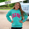 Lulu Mac Youth Sweatshirt Mint/Hotpink
