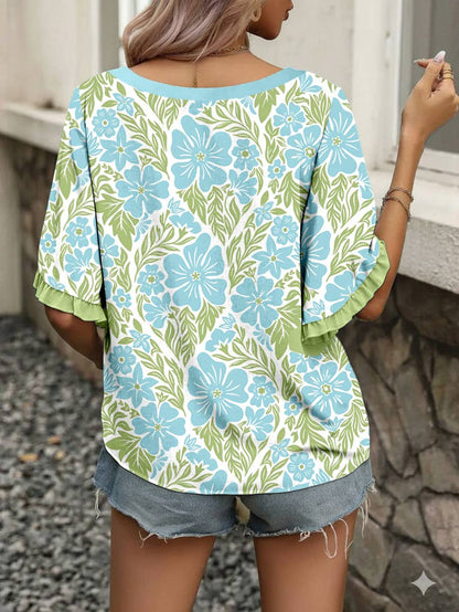 Floral Printed Ruffle Top