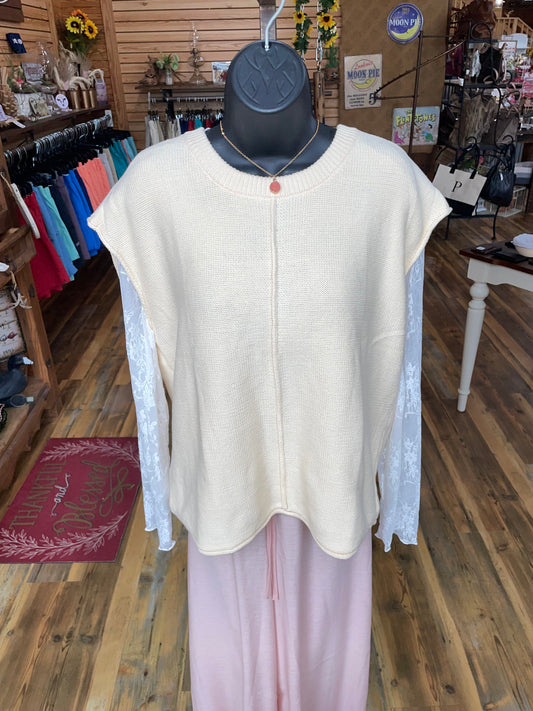Ivory Half Sleeve Sweater