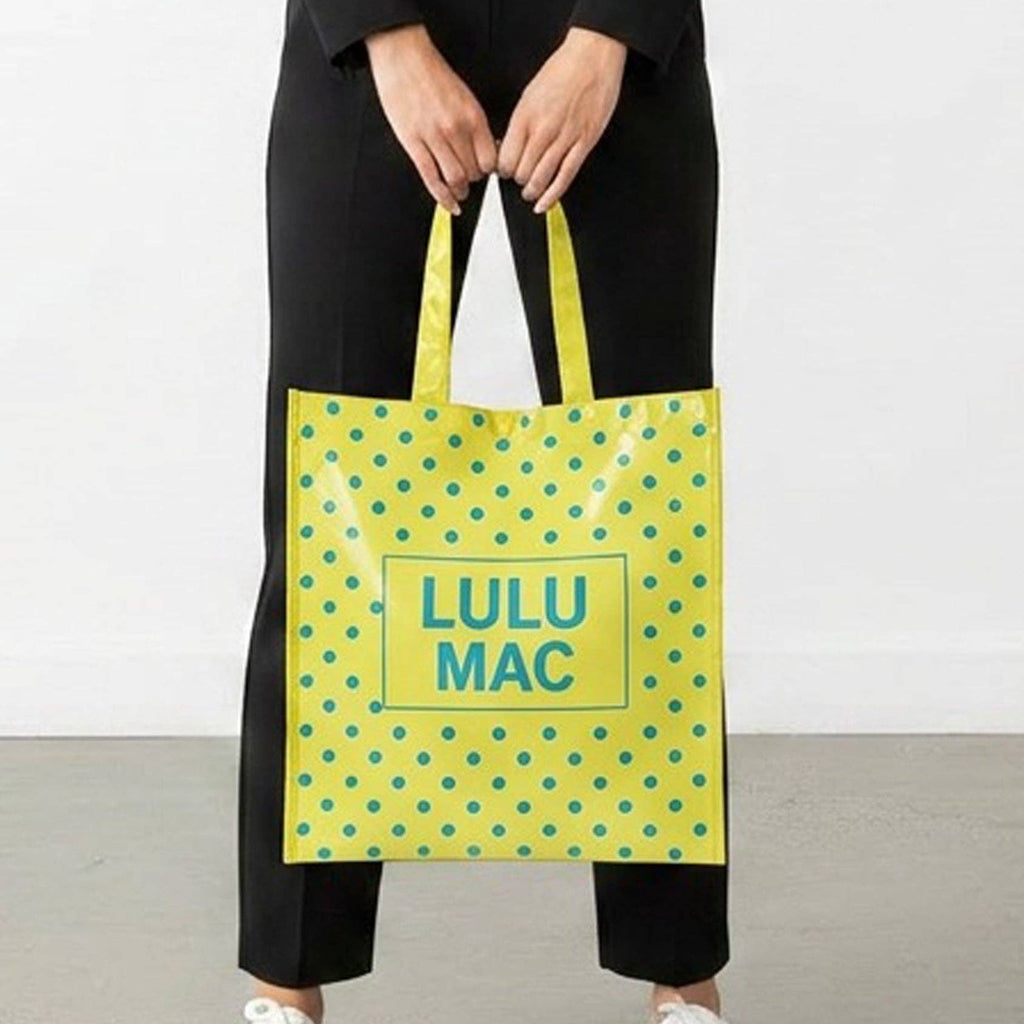 Lulu Mac Tote, Butter/Blue Dots