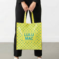 Lulu Mac Tote, Butter/Blue Dots