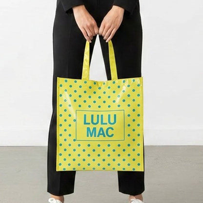 Lulu Mac Tote, Butter/Blue Dots