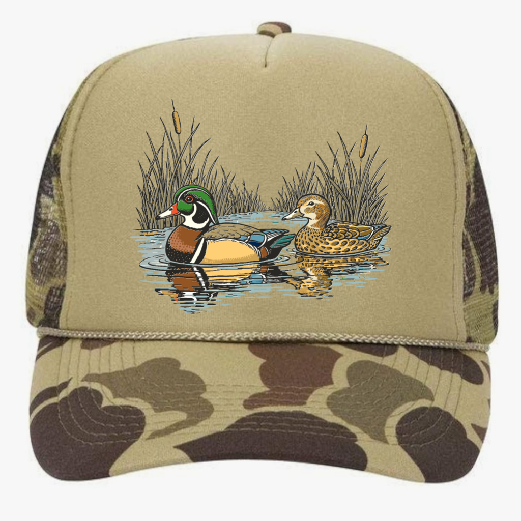 Tan Camo Duck Trucker Hat