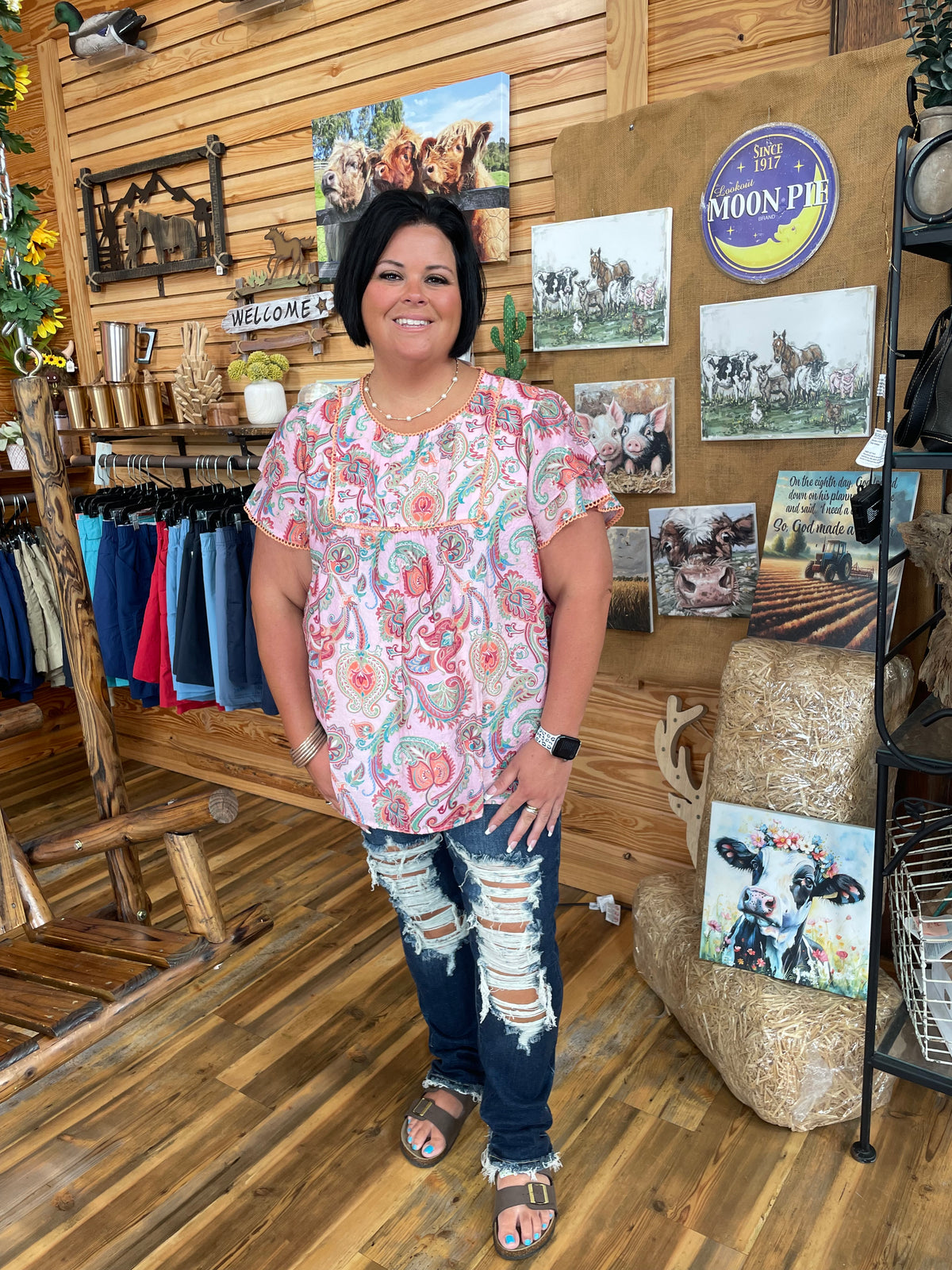 Plus Ruffle Sleeve Top