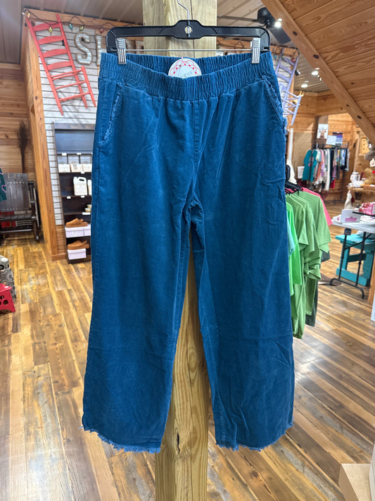Slate Blue Wide Leg Pants