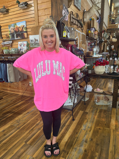 Lulu Mac Neon Pink/Camo Tee