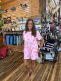 Pink Polka Dot Short Set