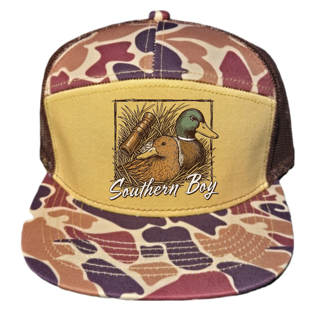 Youth 7 Panel Camo  Hat Southern Boy Ducks