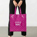 Lulu Mac Tote, Hot Pink/White Dot