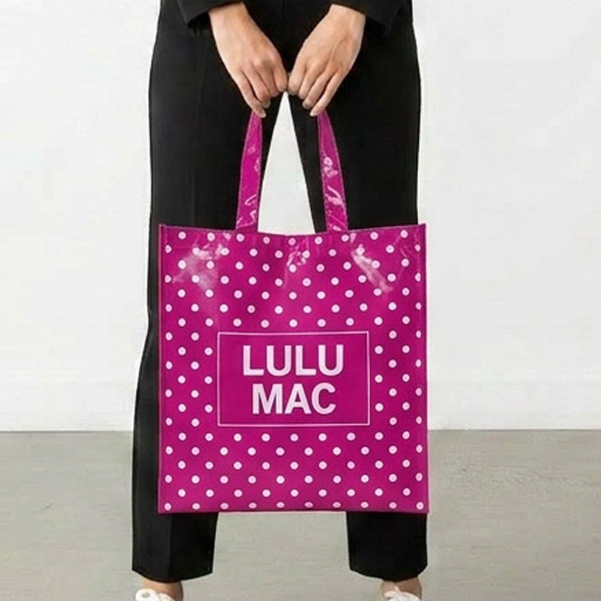 Lulu Mac Tote, Hot Pink/White Dot